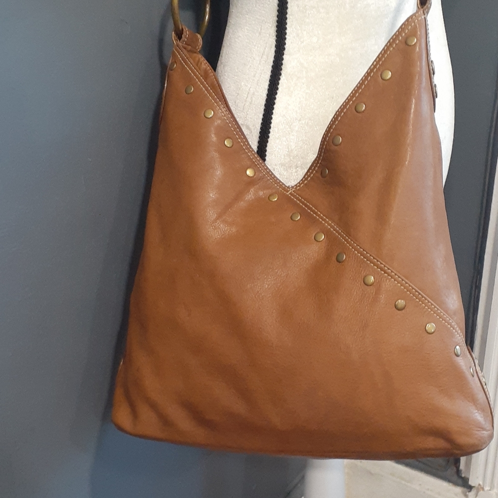 Aqua tan leather crossbody shoulder bag - Picture 10 of 17